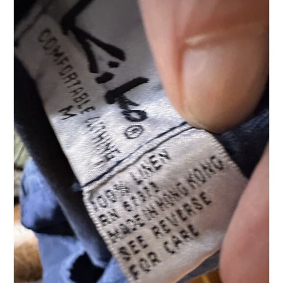 Vtg Kiko Linen Chino Drawstring Pants Pocketed Sz M 40x28 Vacation Resort Wear - Picture 3 of 7